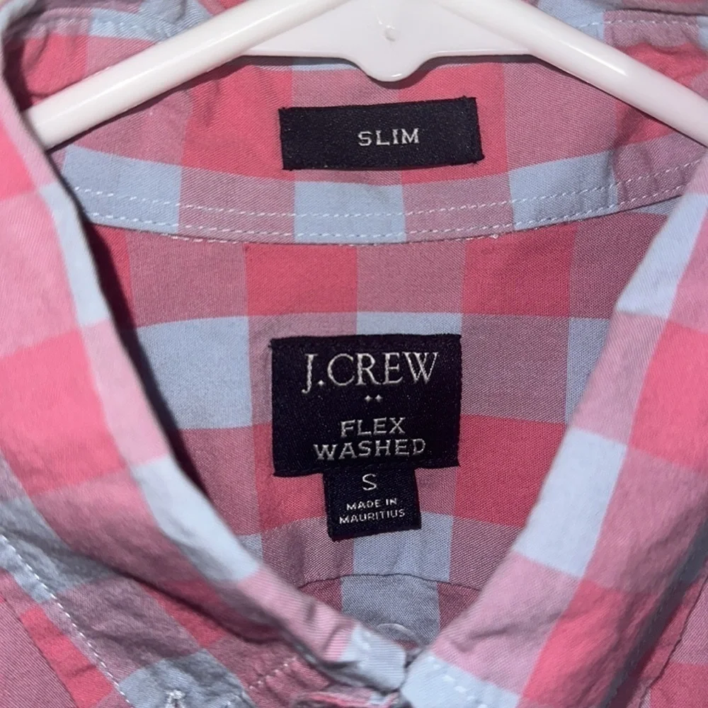 J Crew Flex Washed Slim Fit‎ Blue Pink Shirt | Small
